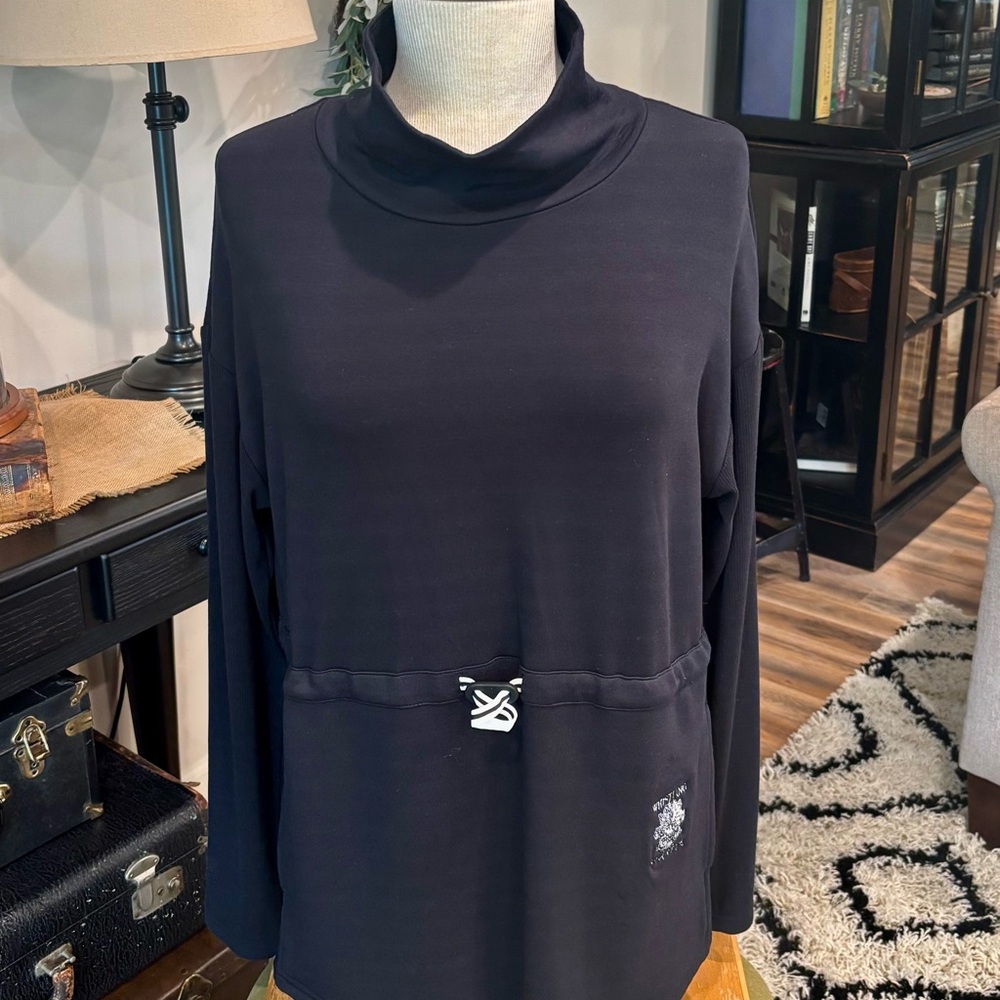 Foot Joy Black Long Sleeve Golf Top with Cowl Neck Whistling Straights NWOT